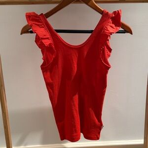 NWOT Molo Red Ruffle Sleeve Tank Top